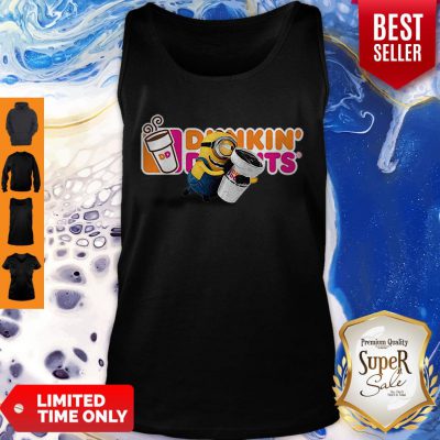Pretty Minion Hug Dunkin’ Donuts Logo Tank Top - Design By Refinetee.com