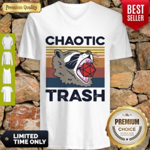 Pretty Raccoon Chaotic Trash V-neck- Design By Refinetee.com