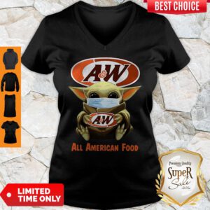 Pretty Star Wars Baby Yoda Mask Hug Aw All American Food Covid-19 V-neck - Design By Refinetee.com