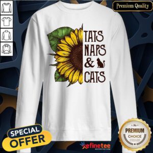 Pretty Sunflower Tats Naps And Cats Sweatshirt - Design By Refinetee