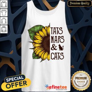 Pretty Sunflower Tats Naps And Cats Tank Top - Design By Refinetee