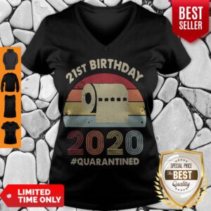 Pro 21st Birthday 2020 Quarantine Vintage V-neck - Design By Refinetee.com