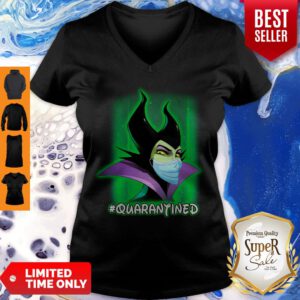 -Pro Disney Maleficent Mask #Quarantined Coronavirus V-neck Design By Refinetee.com