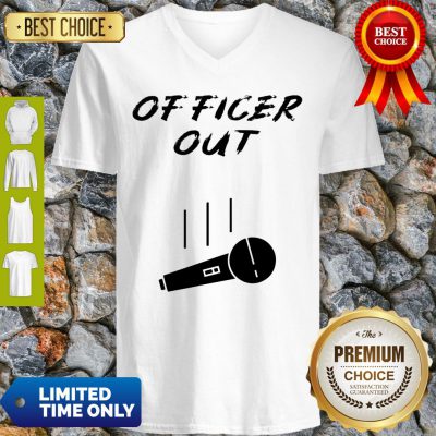 Retired Cop Out Policeman Policewoman Retirement Mic Drop V-neck - Design By Refinetee.com