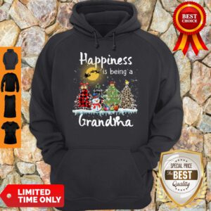 Top Happiness Is Being A Grandma Merry Christmas Snowman Hoodie - Design By Refinetee.com