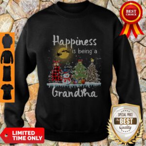 Top Happiness Is Being A Grandma Merry Christmas Snowman Sweatshirt - Design By Refinetee.com