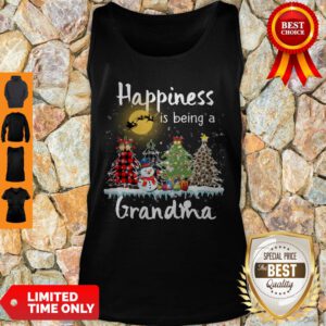 Top Happiness Is Being A Grandma Merry Christmas Snowman Tank Top - Design By Refinetee.com