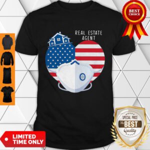 Top Heart American Flag Mask Real Estate Agent Shirt - Design By Refinetee.com