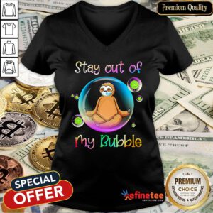 Top Hedgehog Wear Medical Mask Stay Out Of My Bubble Coronavirus V-neck - Design By Refinetee