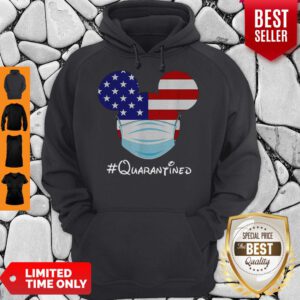 Top Mickey Mouse Mask Quarantined Covid-19 American Flag Hoodie - Design By Refinetee.com