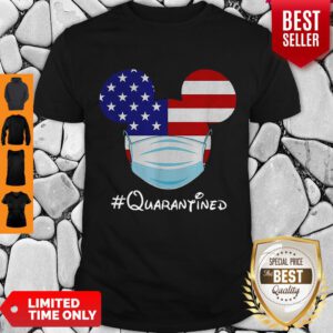 Top Mickey Mouse Mask Quarantined Covid-19 American Flag Shirt - Design By Refinetee.com