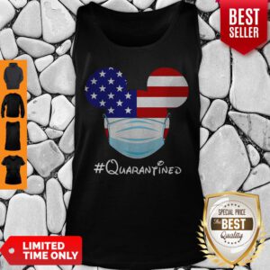 Top Mickey Mouse Mask Quarantined Covid-19 American Flag Tank Top - Design By Refinetee.com