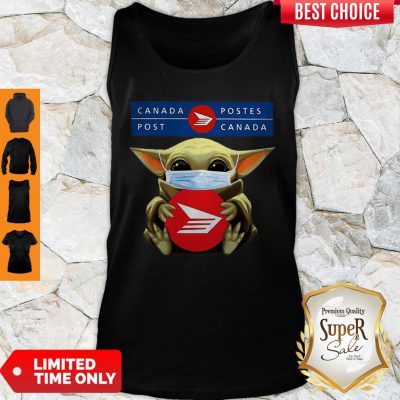 Top Star Wars Baby Yoda Mask Hug Canada Post Covid-19 Tank Top - Design By Refinetee.com