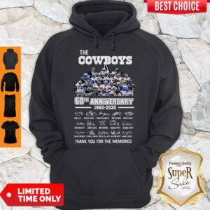Top The Cowboys 60th Anniversary Thank You For The Memories Signatures Hoodie - Design By Refinetee.com