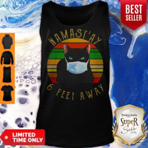Pro Namastay 6 Feet Away Cat Face Mask Vintage Tank Top