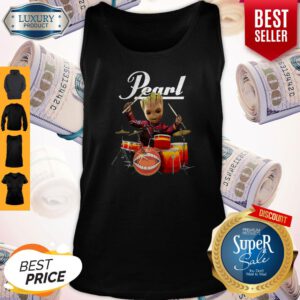 Fretty Baby Groot Show Animal Playing Drum Pearl Tank Top