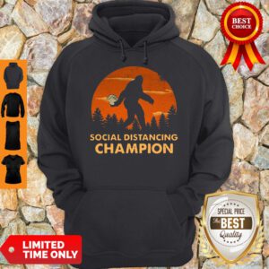 Funny Bigfoot Toilet Paper Social Distancing Champion Sunset Hoodie