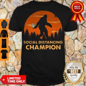 Funny Bigfoot Toilet Paper Social Distancing Champion Sunset Hoodie