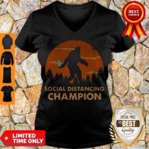 Funny Bigfoot Toilet Paper Social Distancing Champion Sunset V-Neck