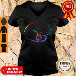 Funny Cat Sunflower V-Neck