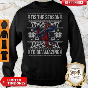 Funny Marvel Spider Man Tis The Season To Be Amazing Ugly Christmas Sweatshirt