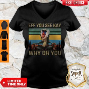 Funny Rafiki Yoga Eff You See Kay Why Oh You Vintage V-Neck