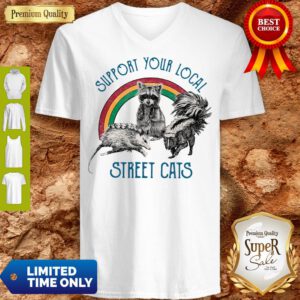 Good Raccoon Support Your Local Street Cats V-Neck