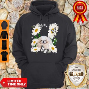 Good White Pekingese Daisy Flower Classic Hoodie
