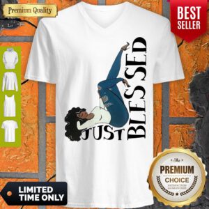 Nice Just Blessed Black Women V-Neck