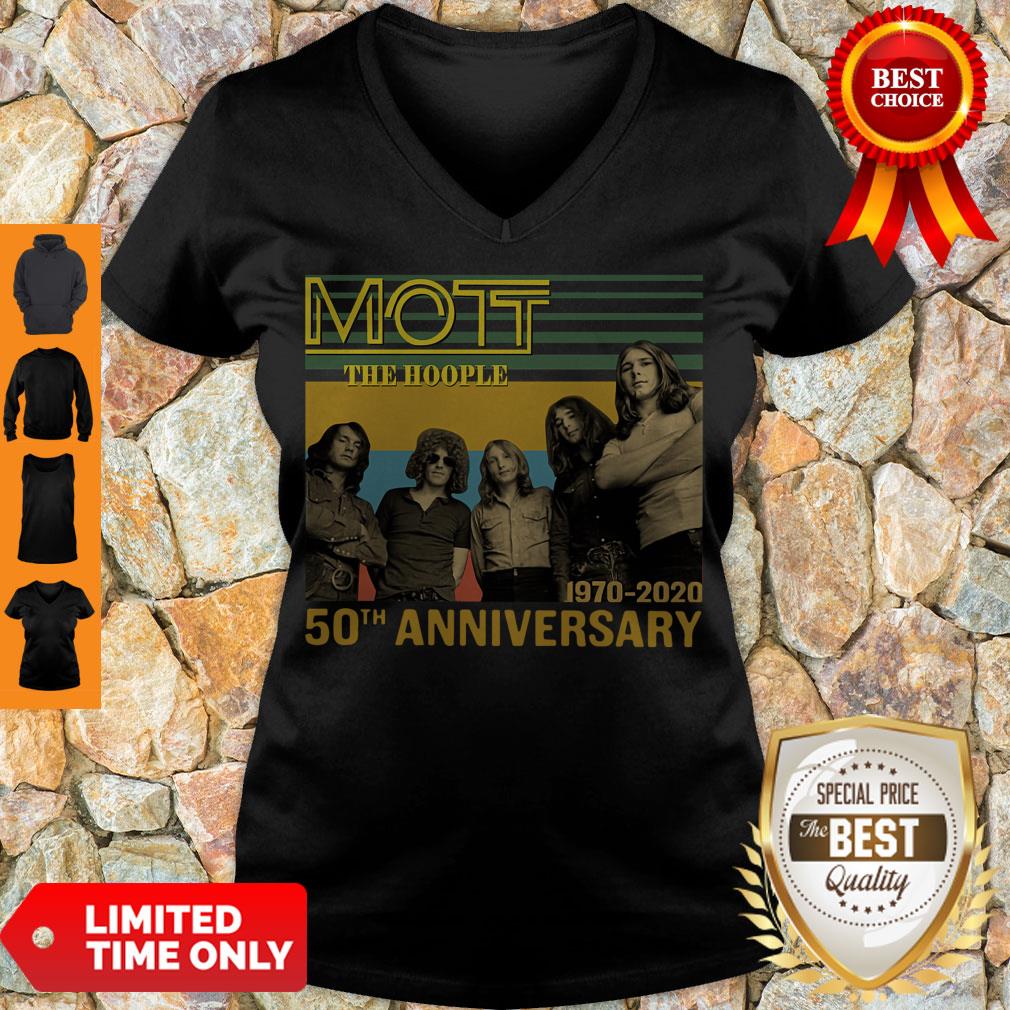 Nice Mott The Hoople 1970 2020 50th Anniversary V-Neck Nice Mott The Hoople 1970 2020 50th Anniversary V-Neck