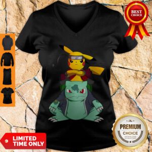 Nice Pikachu Bulbasaur Pokemon Naruto Parody V-Neck