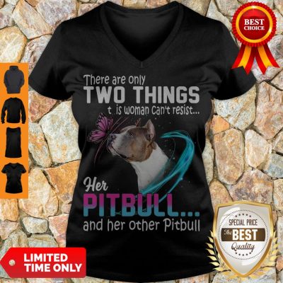 Nice They Are Only Two Things It Is Woman Can’t Resist Her Pitbull And Her Other Pitbull V-Neck