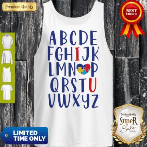 Pretty Alphabet I Love Autism You Tank Top
