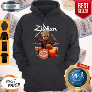 Pretty Baby Groot Show Animal Playing Drum Zidian Hoodie