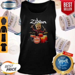 Pretty Baby Groot Show Animal Playing Drum Zidian Tank Top