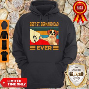 Pretty Bear St Bernard Dad Ever Vintage Hoodie