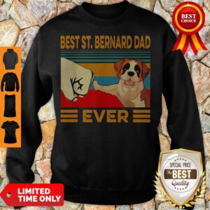 Pretty Bear St Bernard Dad Ever Vintage Sweatshirt