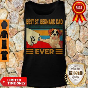 Pretty Bear St Bernard Dad Ever Vintage Tank Top