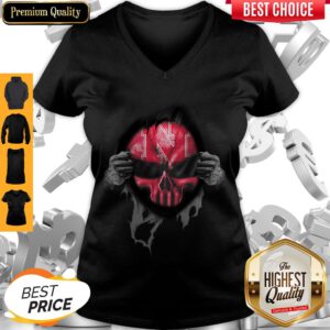 Pretty Blood Insides Skull Nebraska Cornhuskers V-Neck
