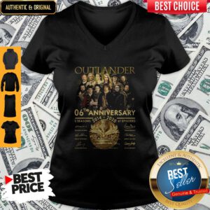 Pretty Outlander 06th Anniversary 2014 2020 5 Seasons 67 Episodes Signatures V-Neck