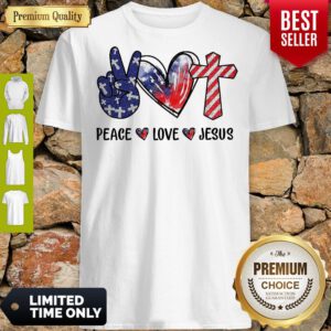 Pretty Peace Love Jesus Diamond Shirt