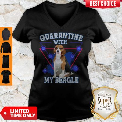 Pretty Quarantine With My Beagle V-Neck