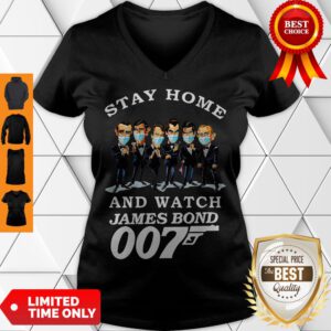 Pretty Stay Home And Watch James Bond 007 V-Neck