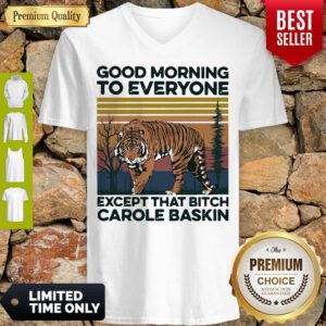 Pro Good Morning To Everyone Except That Bitch Carole Baskin Tiger Vintage V-Neck