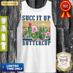 Top Cactus Succ It Up Buttercup Vintage Tank Top