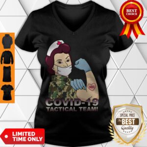 Top Covid-19 Tactical Team T-Shirt Classic V-Neck