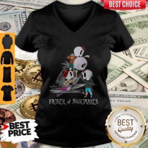 Top Jack Skellington Father Of Nightmare With Two Daughters And Son V-Neck