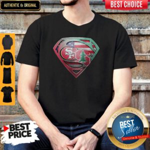 Top Superman San Francisco 49ers Vs Spine American Flag Independence Day Shirt
