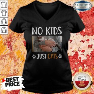 Beautiful No Kids Just Paw Cats V-neck