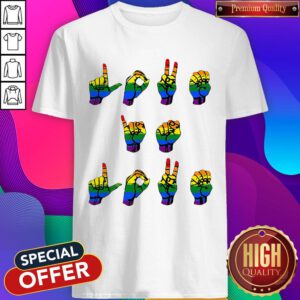 Cute Love Is Love LGBT Sign Language Shirt